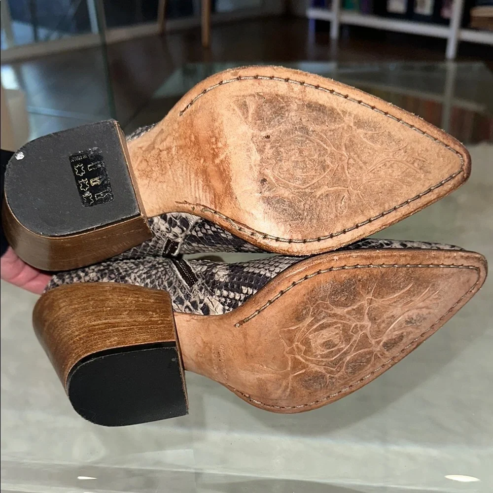 JO GHOST Snakeskin REAL Ankle Boots 8 ( free people) - Picture 8 of 8